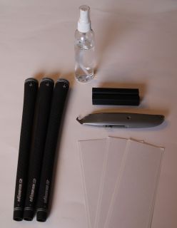 Golf Grips 3 New Mens UST Mamiya Tour PC Black Wrap with Grip Kit