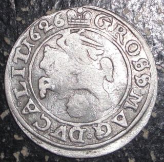 1626 Medieval Lithuania Grosz Sigismund Silver Coin