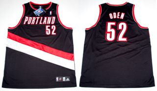 Authentic Portland Blazers Greg Oden Black Jersey 52