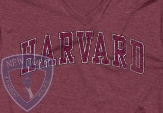 Harvard University T Shirt College Vintage V Neck Tee Top L