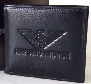 new emporio armani men s wallet black leather
