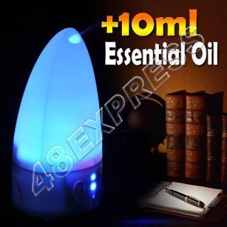 Rainbow LED Ultrasonic Aroma Air Diffuser Purifier Mist+10ml