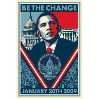 Barack Obama Be The Change Shepard Fairey Signed Print
