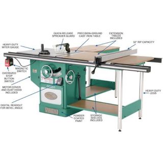 G0651 Grizzly 10 Heavy Duty Cabinet Table Saw with Riving Knife