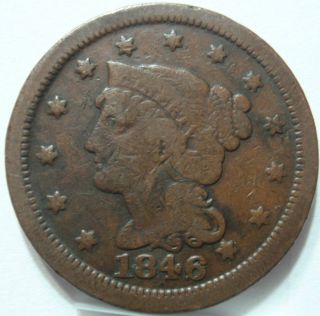 1846 OLD US COIN LARGE CENT Pre Civil War PENNY