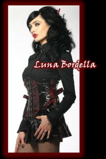 Lip Service Geisha of Gower Corset Cincher Gothic Burlesque Black Red