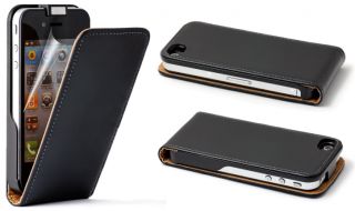 Real Genuine Leather Flip Case Cover Various Colours for Apple iPhone