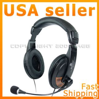 5MM STEREO HEADSET HEADPHONE MICROPHONE MIC FOR PC COMPUTER SKYPE