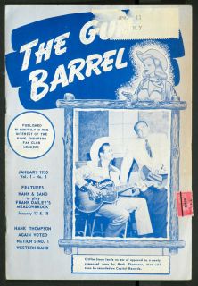 1955 HANK THOMPSON Country Music Fan club publication THE GUN BARREL