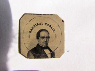 1860 Presidential Election Hannibal Hamlin Political Pin Tintype
