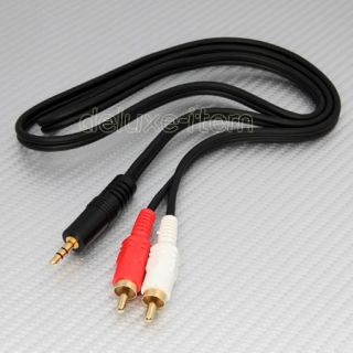 Stereo RCA Male to 3 5mm 1 8 Headphone Adapter Cord 1M