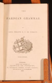 1839 The Parisian Grammar Porquet French