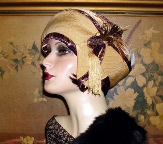 Edwardian Flapper Hat Downton Abbey Cloche Couture 1920s Vintage Flair