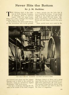1906 Print Whiting Shaft Calumet Hecla Mining Co Original Historic