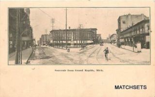 Grand Rapids Michigan Sovenir Street Scene Undivided Postcard