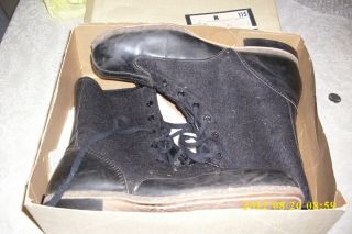  Vintage Men's Black Felt Shoes or Boots