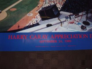 1989 Harry Caray Fan Appreciation Day Poster Chicago Cubs Great