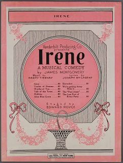 1919 IRENE Theatre Sheet Music HARRY TIERNEY & JOSEPH McCARTHY