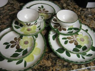 Blue Ridge Southern Potteries Green Briar lot 10 pieces lunch/ bread