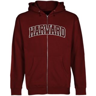 Harvard Crimson Arch Applique Full Zip Hoodie Crimson