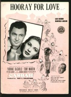Casbah 1948 Hooray for Love Yvonne DeCarlo Movie Vintage Sheet Music