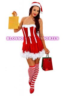 F25 Santa Claus Christmas Helper Fancy Dress Costume Xmas Party Outfit
