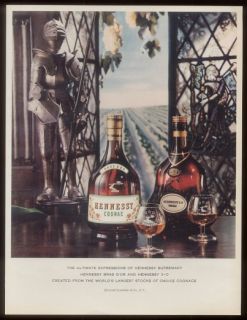 1958 Hennessy XO x O Bras Dor Cognac Bottle Pic Ad