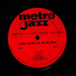 Sonny Rollins and The Big Brass LP Metrojazz E 1002 US ORIGINAL1958