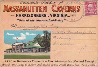 Massanutten Caverns Harrisonburg VA Folder Postcard
