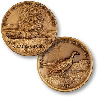 Hawaii Volcanoes National Park Bronze Challenge Coin