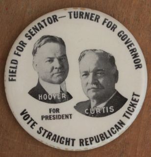 Classic Herbert Hoover President Mirror Pin Iowa Field Turner Locals