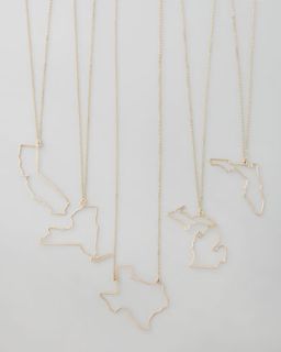 46YE GaugeNYC Gold State Pendant Necklaces
