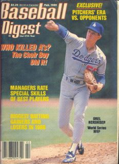 1989 Baseball Digest Orel Hershiser Dodgers Series MVP