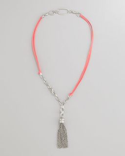 Paige Novick Neon Tassel Necklace, Pink   