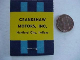 1960 Hartford City, Indiana Chevrolet Chevy Crankshaw Motor Car dealer