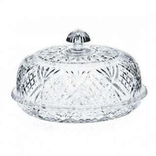 Godinger Crystal Pie Dome with Matching Cover Kitchen