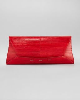 Michael Kors Gia Studded Metallic Leather Clutch Bag   