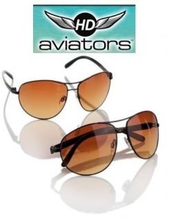 HD Vision Bronze Frame Aviator Aviators Sunglasses As Seen On TV Sun