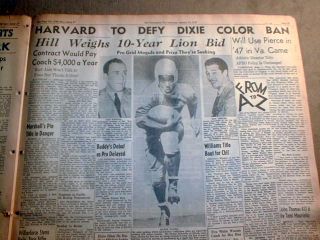 1947 Afro American Newspaper Harvard Ends Segregated College Football