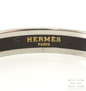 Hermes Orange & White Printed Enamel Narrow Bracelet, Size 65/PM