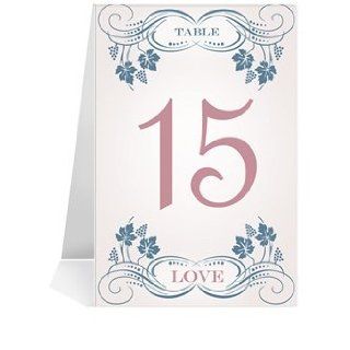Wedding Table Number Cards   Vine Garden Trellis & Rose #1