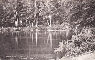 1909 Canton NY Grasse River Above High Falls Postcard