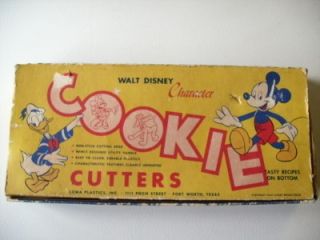 Vintage Walt Disney Character Cookie Cutters Loma Plastics 50s Mickey