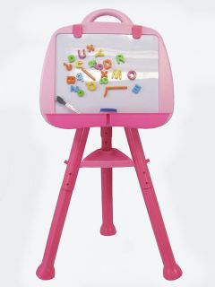 NEW Deluxe Standing Pink Art Dry Erase Board Magnetic Easel Montessori