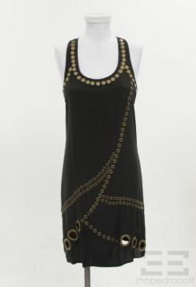 Haute Hippie Black Bronze Grommet Racerback Dress Size S