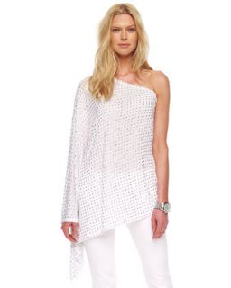 MICHAEL Michael Kors One Shoulder Poncho Top, White or Navy   Neiman