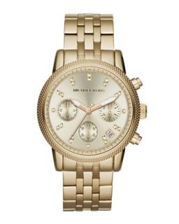 Michael Kors Mid Size Silver Color Stainless Steel Ritz Chronograph