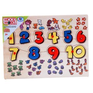 Wood Works Childrens Wooden Peg Numbers Jigsaw Puzzle