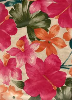 Tropical Floral Vinyl Tablecloth Hibiscus Flowers Rectangle Flannel