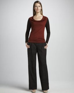 3V25 Magaschoni Colorblock Knit Sweater & Pinstripe Trousers